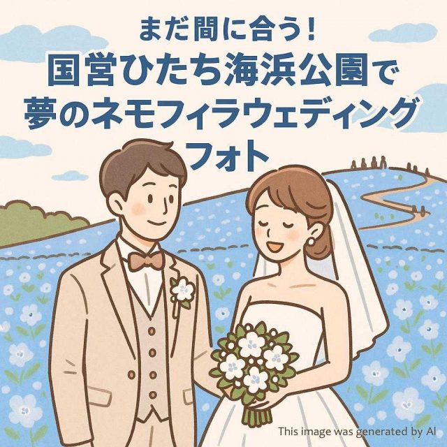 まだ間に合う！国営ひたち海浜公園で夢のネモフィラウェディングフォト