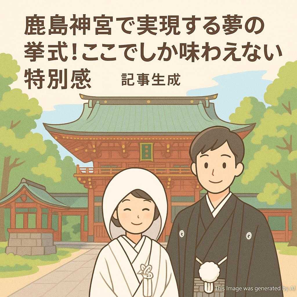 鹿島神宮で実現する夢の挙式！ここでしか味わえない特別感 記事生成