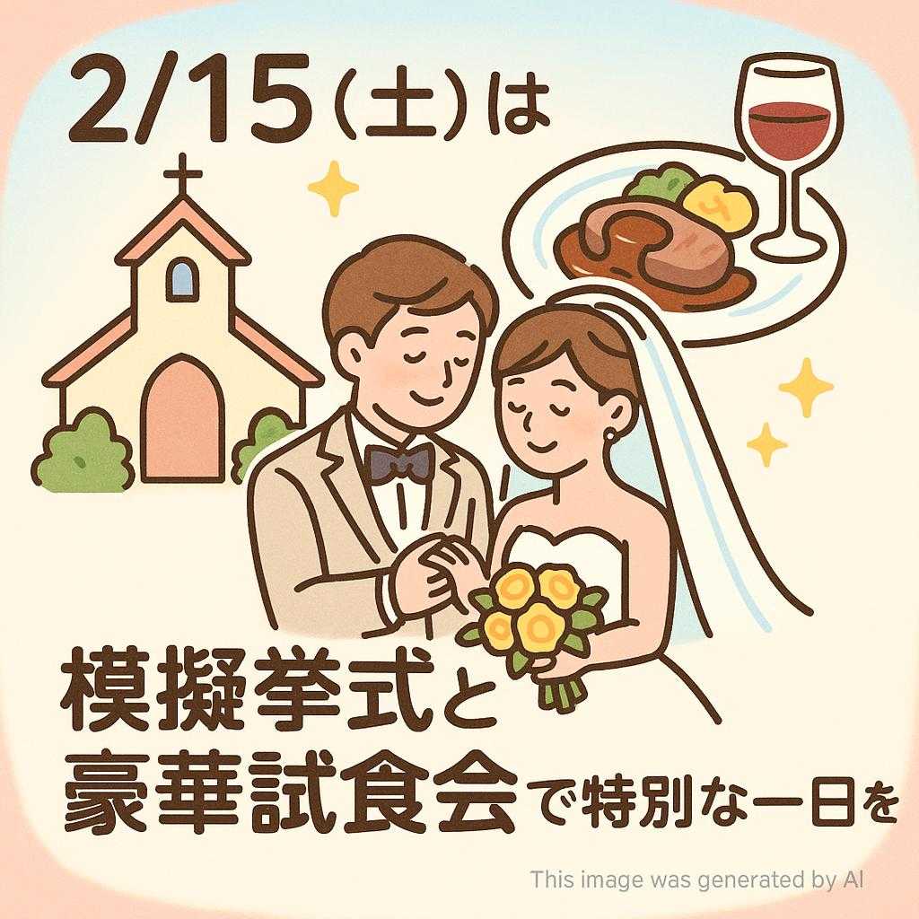 2/15（土）は模擬挙式と豪華試食会で特別な一日を