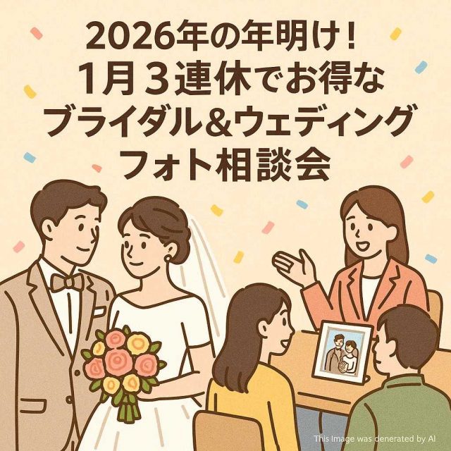 2026年の年明け！１月３連休でお得なブライダル＆ウェディングフォト相談会