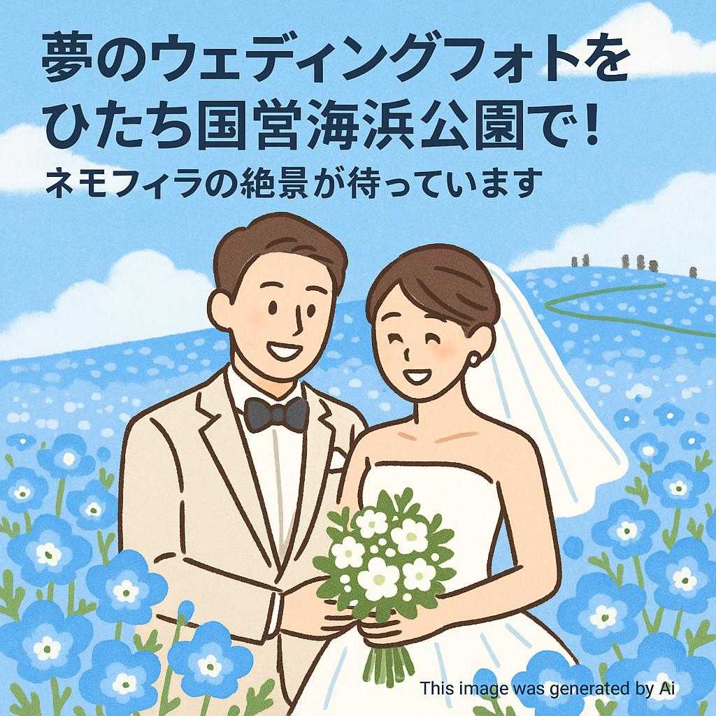 夢のウェディングフォトをひたち国営海浜公園で!ネモフィラの絶景が待っています