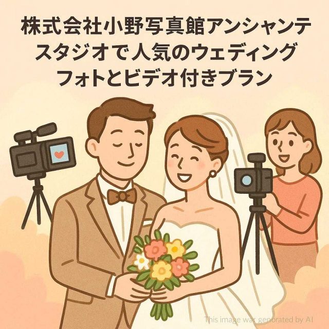 株式会社小野写真館アンシャンテスタジオで人気のウェディングフォトとビデオ付きプラン