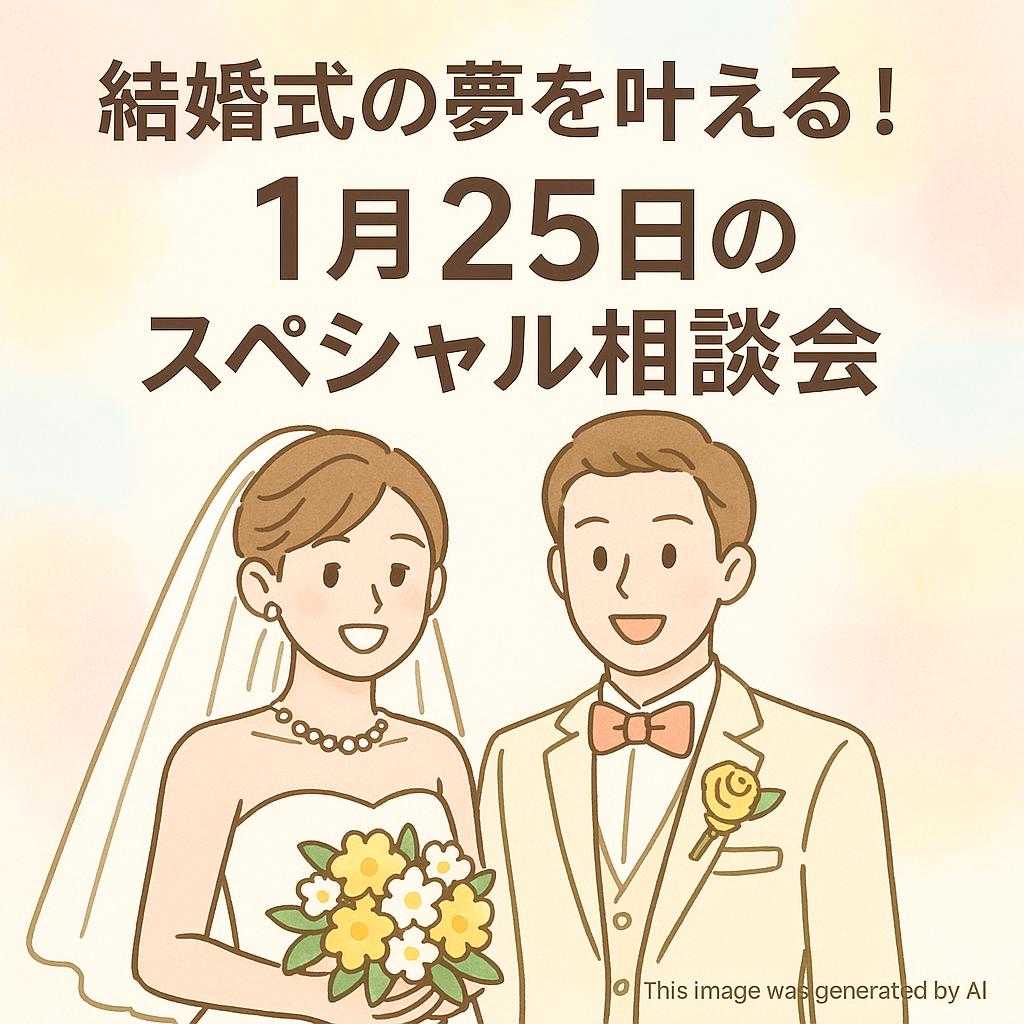 結婚式の夢を叶える!1月25日のスペシャル相談会