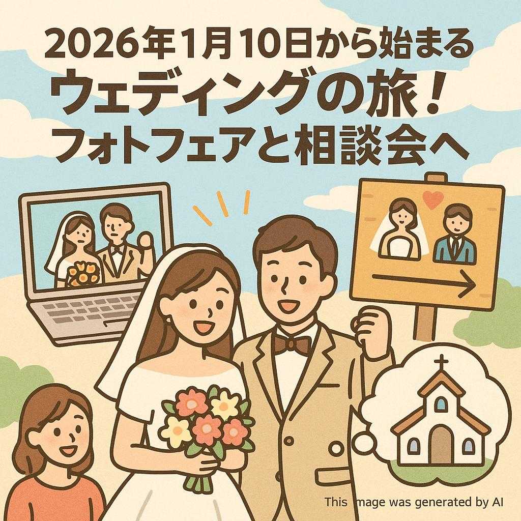 2026年1月10日から始まるウェディングの旅!フォトフェアと相談会へ
