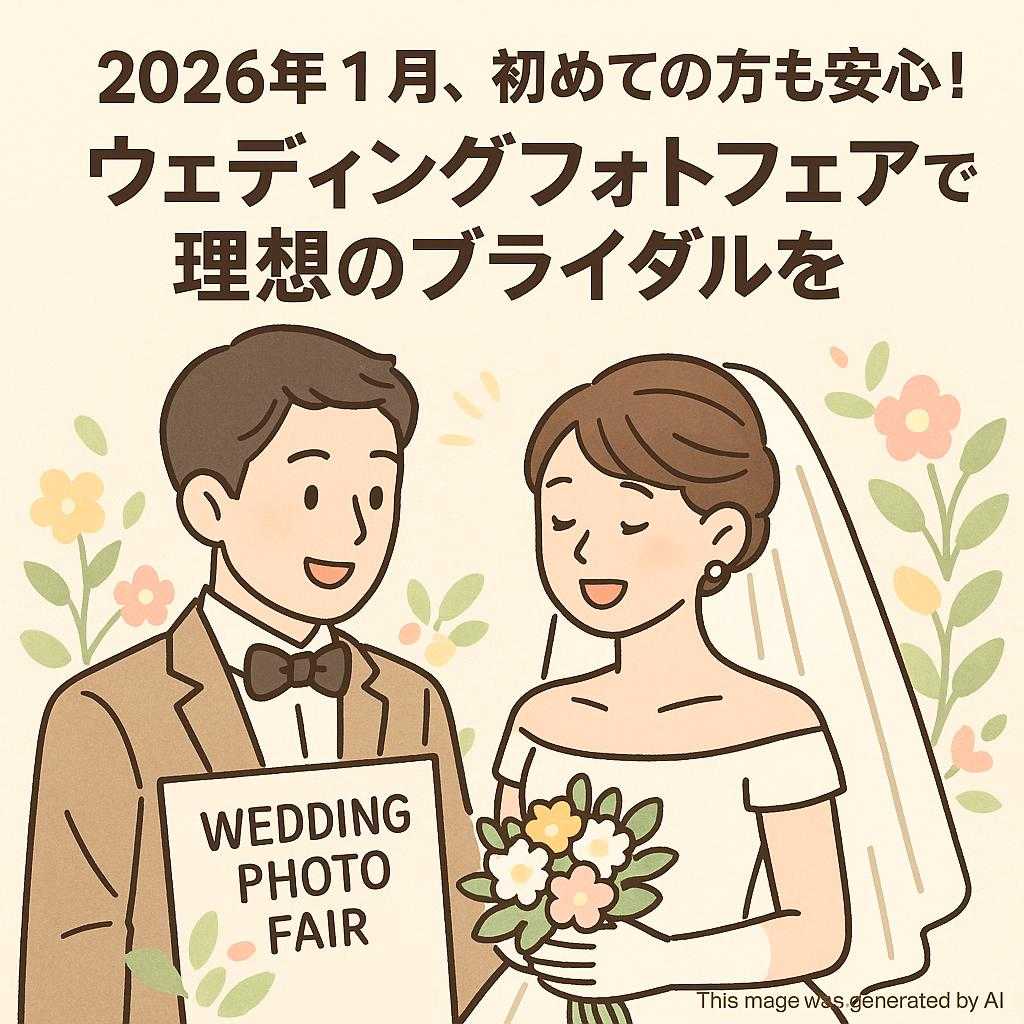 2026年1月、初めての方も安心!ウェディングフォトフェアで理想のブライダルを