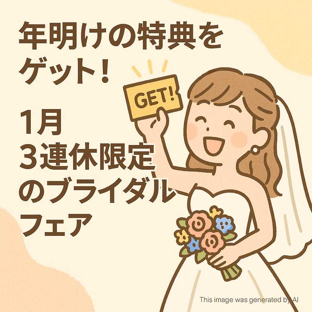 年明けの特典をゲット!1月3連休限定のブライダルフェア
