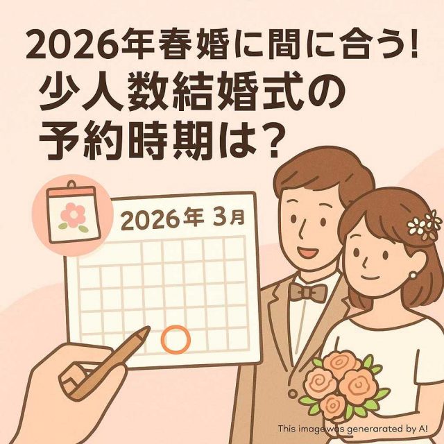 2026年春婚に間に合う！少人数結婚式の予約時期は？