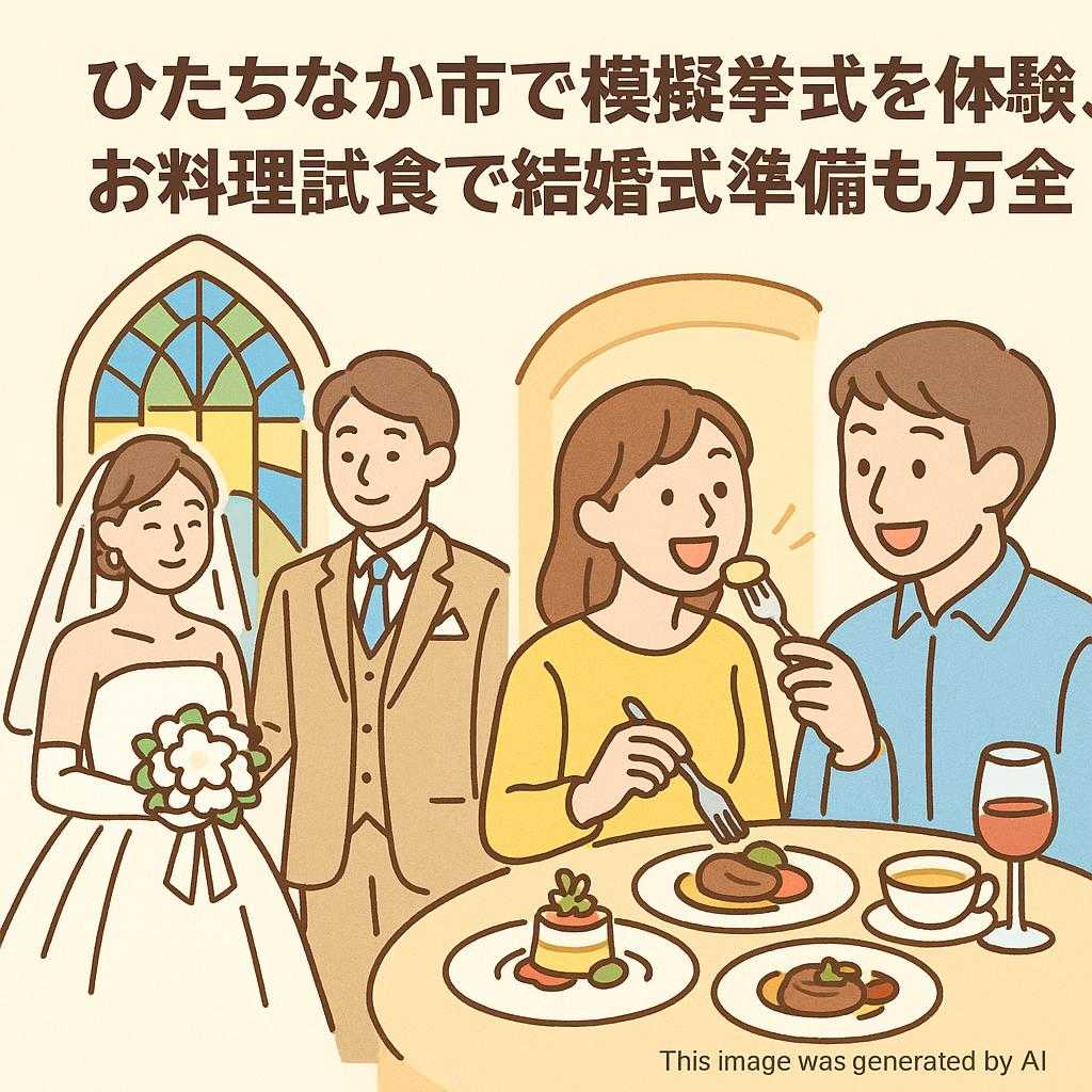 ひたちなか市で模擬挙式を体験、お料理試食で結婚式準備も万全