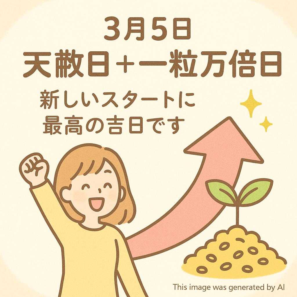 3月5日は「天赦日+一粒万倍日」✨ 新しいスタートに最高の吉日です