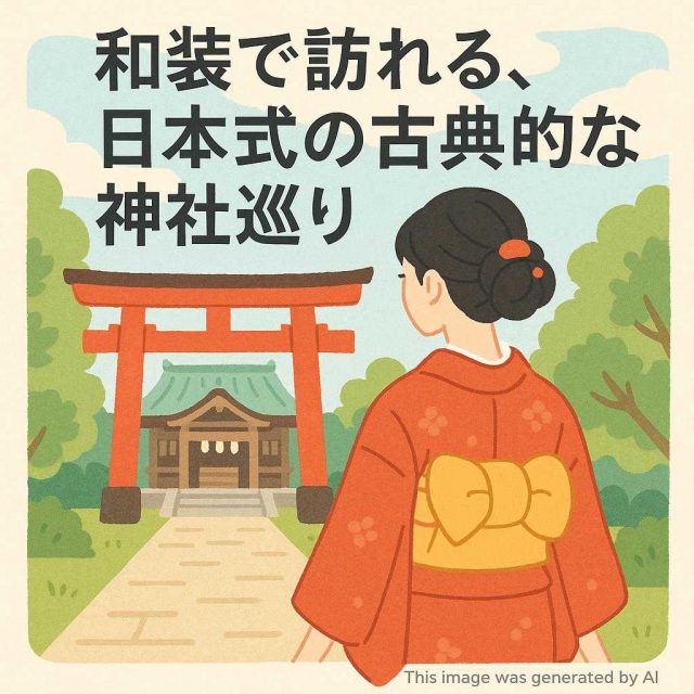 和装で訪れる、日本式の古典的な神社巡り