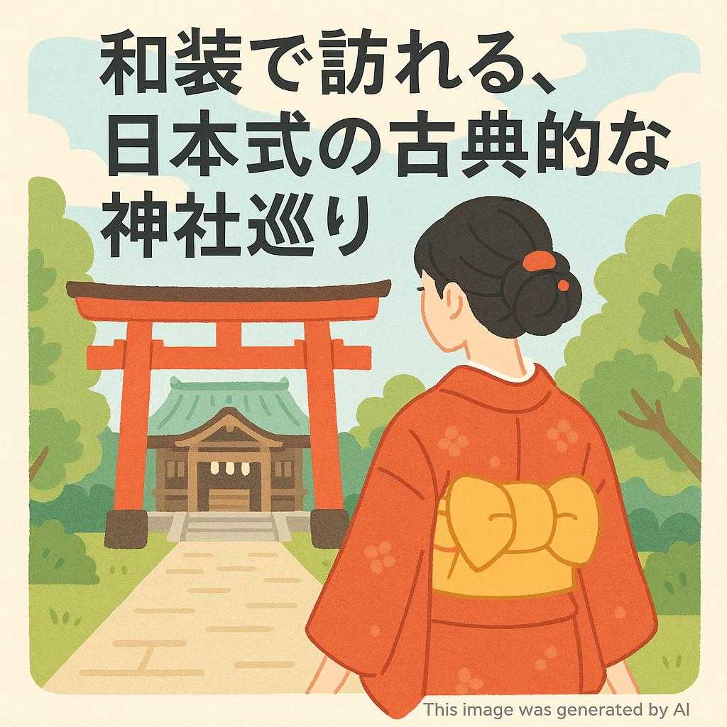 和装で訪れる、日本式の古典的な神社巡り