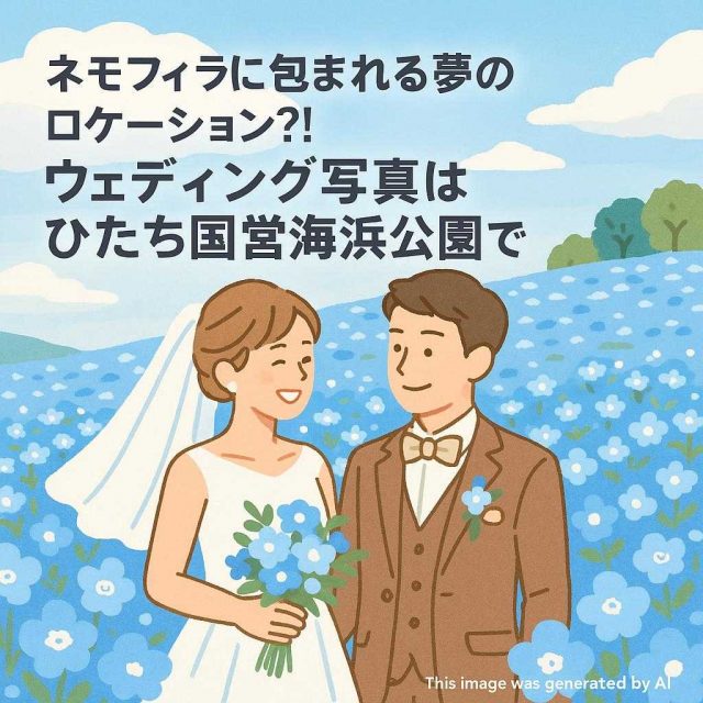 ネモフィラに包まれる夢のロケーション?! ウェディング写真はひたち国営海浜公園で