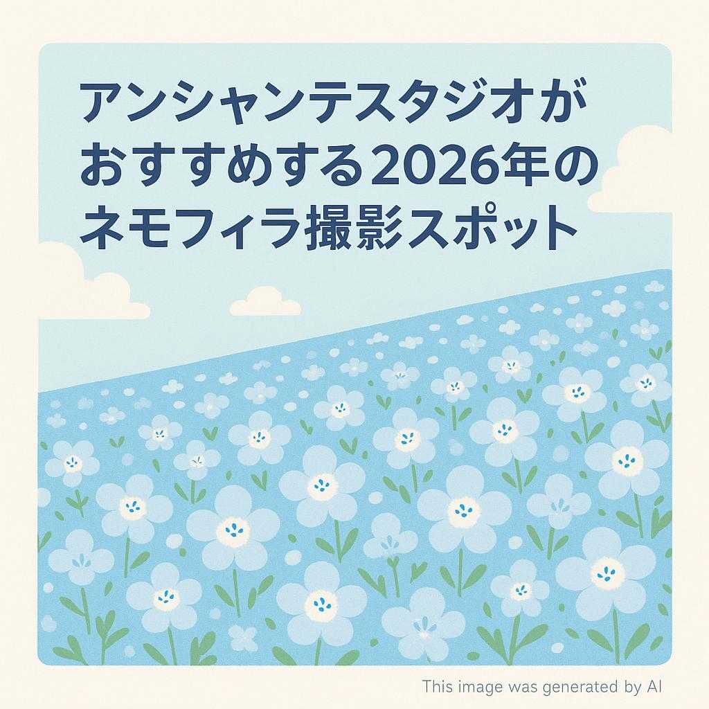 アンシャンテスタジオがおすすめする2026年のネモフィラ撮影スポット