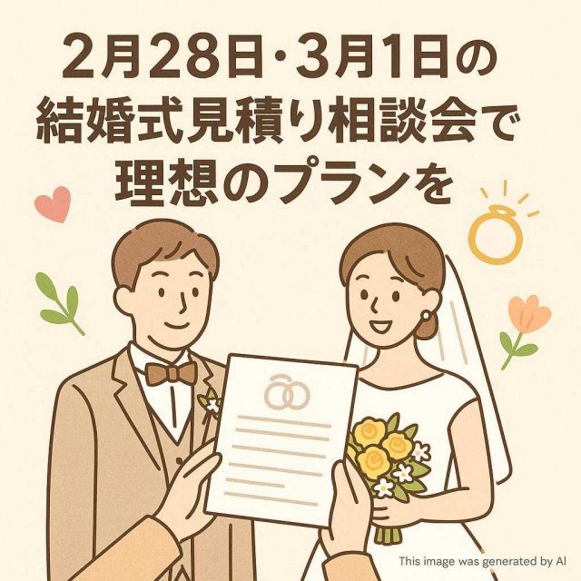 2月28日・3月1日の結婚式見積り相談会で理想のプランを
