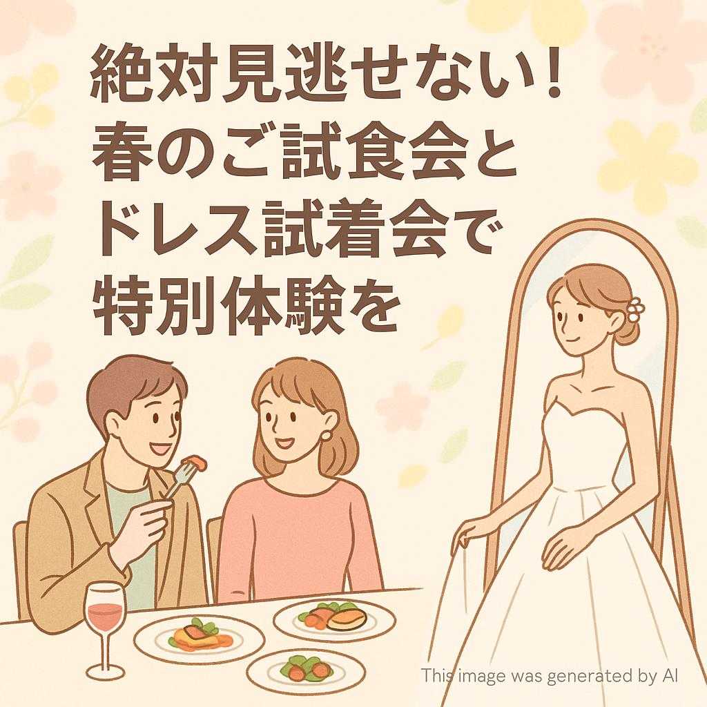 絶対見逃せない! 春のご試食会とドレス試着会で特別体験を