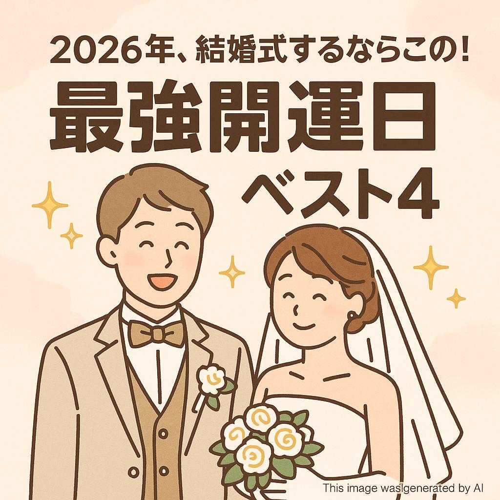 2026年、結婚式するならこの日!「最強開運日」ベスト4