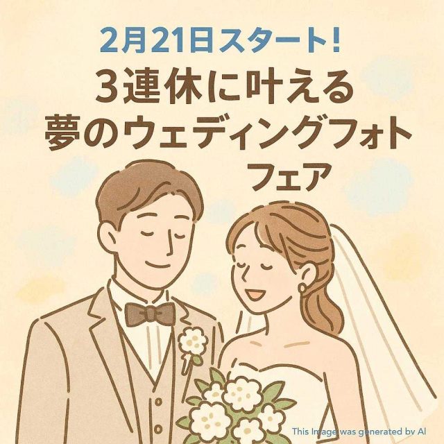 2月21日スタート！3連休に叶える夢のウェディングフォトフェア