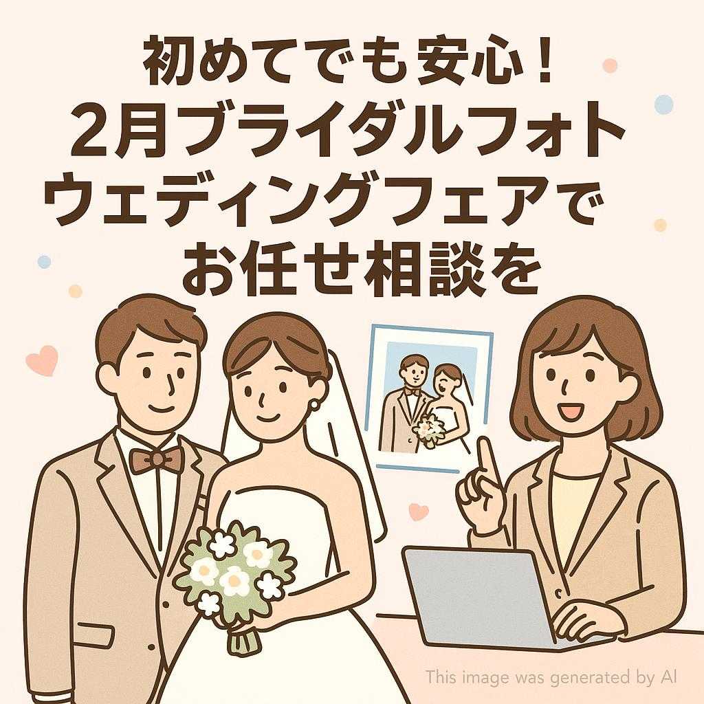 初めてでも安心!2月ブライダルフォトウェディングフェアでお任せ相談を