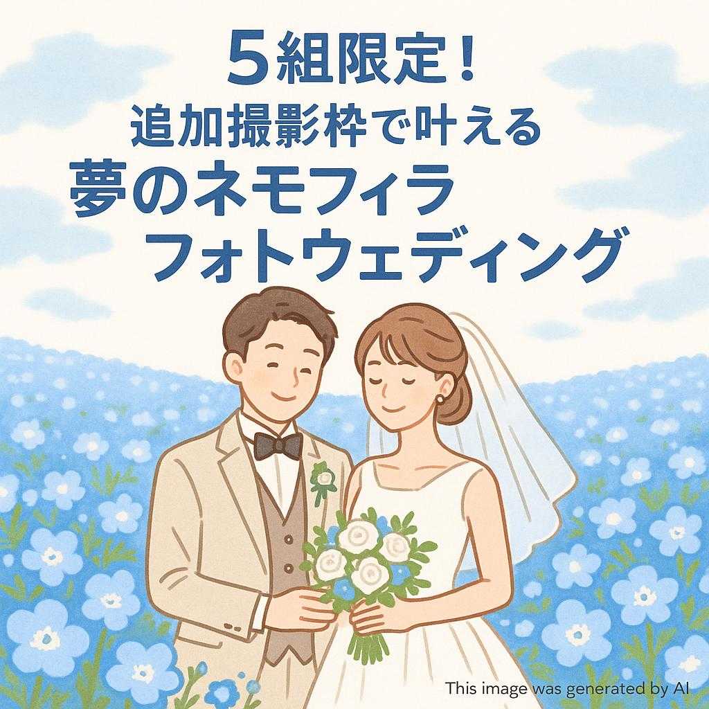 5組限定!追加撮影枠で叶える夢のネモフィラフォトウェディング