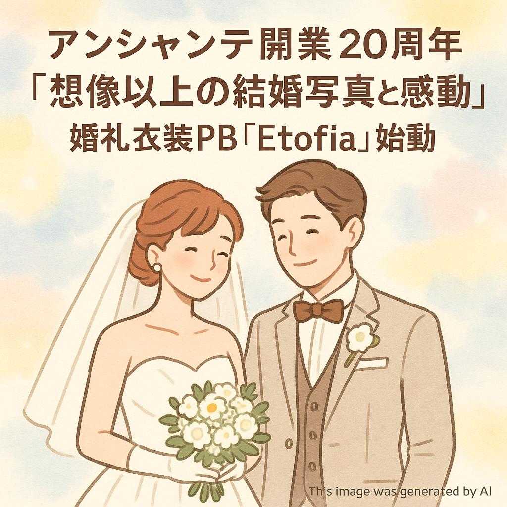 アンシャンテ開業20周年 “想像以上の結婚写真と感動を” 婚礼衣装PB「Etofia」始動