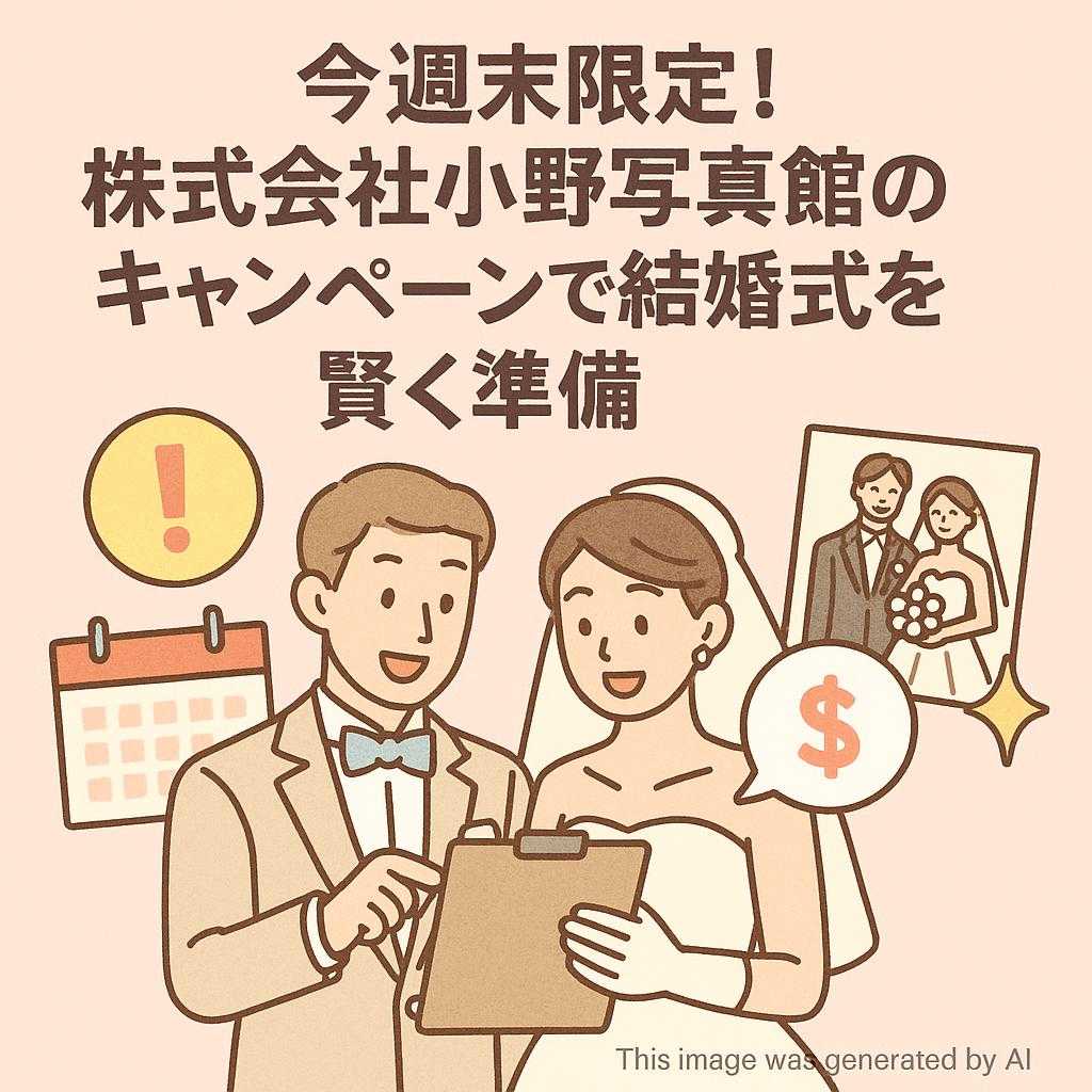 今週末限定！株式会社小野写真館のキャンペーンで結婚式を賢く準備