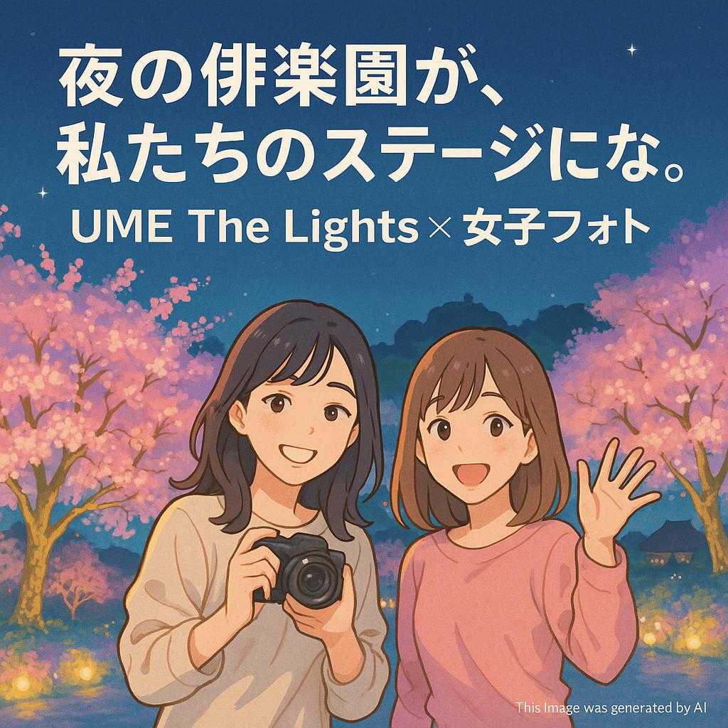 夜の偕楽園が、私たちのステージになる。  UME The Lights × 女子フォト