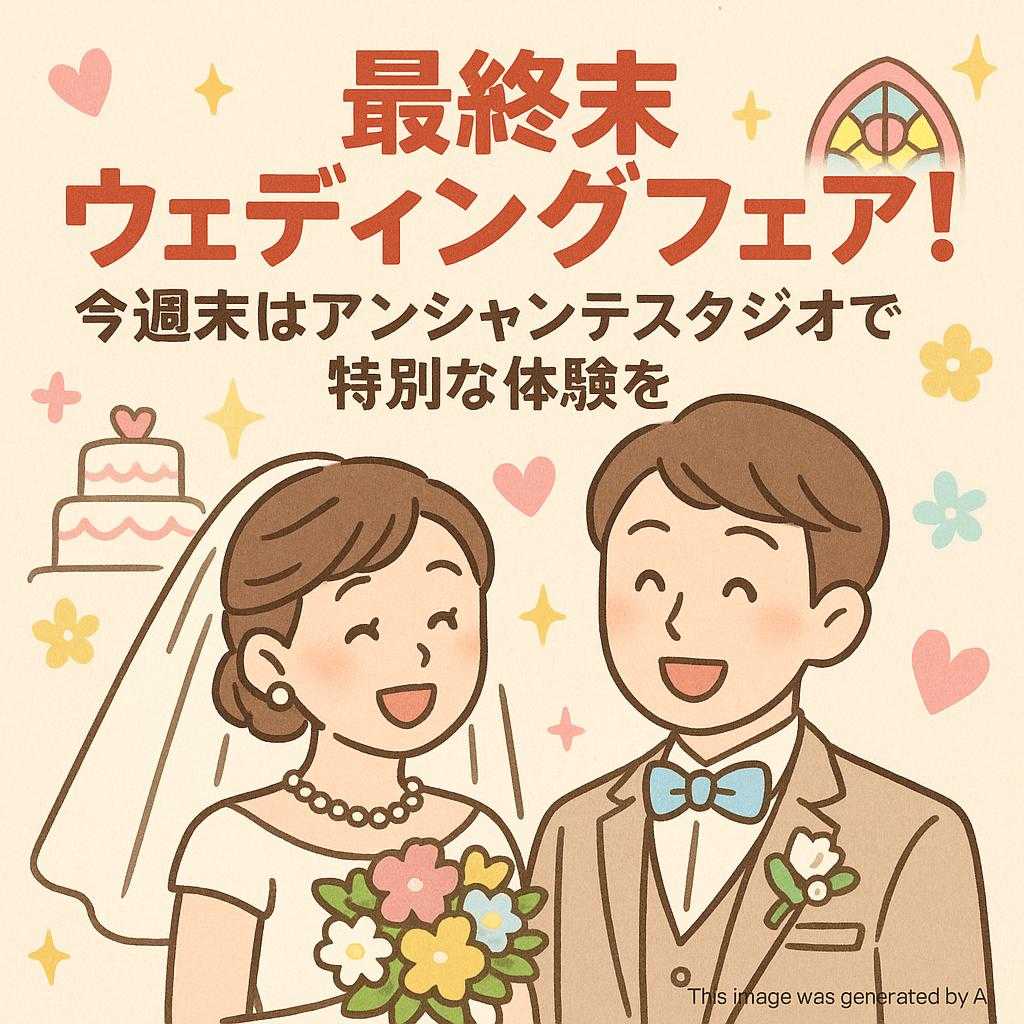 最終末ウェディングフェア!今週末はアンシャンテスタジオで特別な体験を