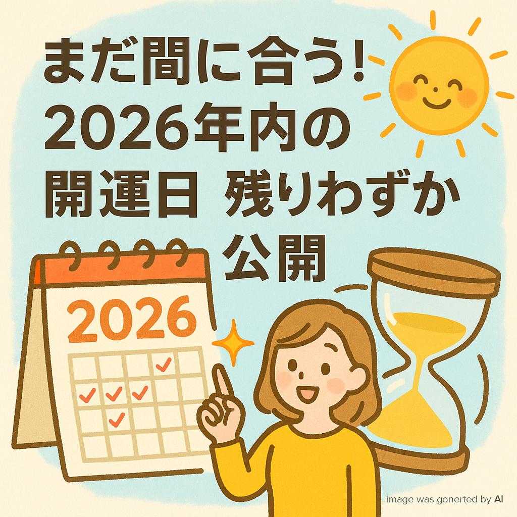 「まだ間に合う!2026年内の開運日・残りわずか枠公開」