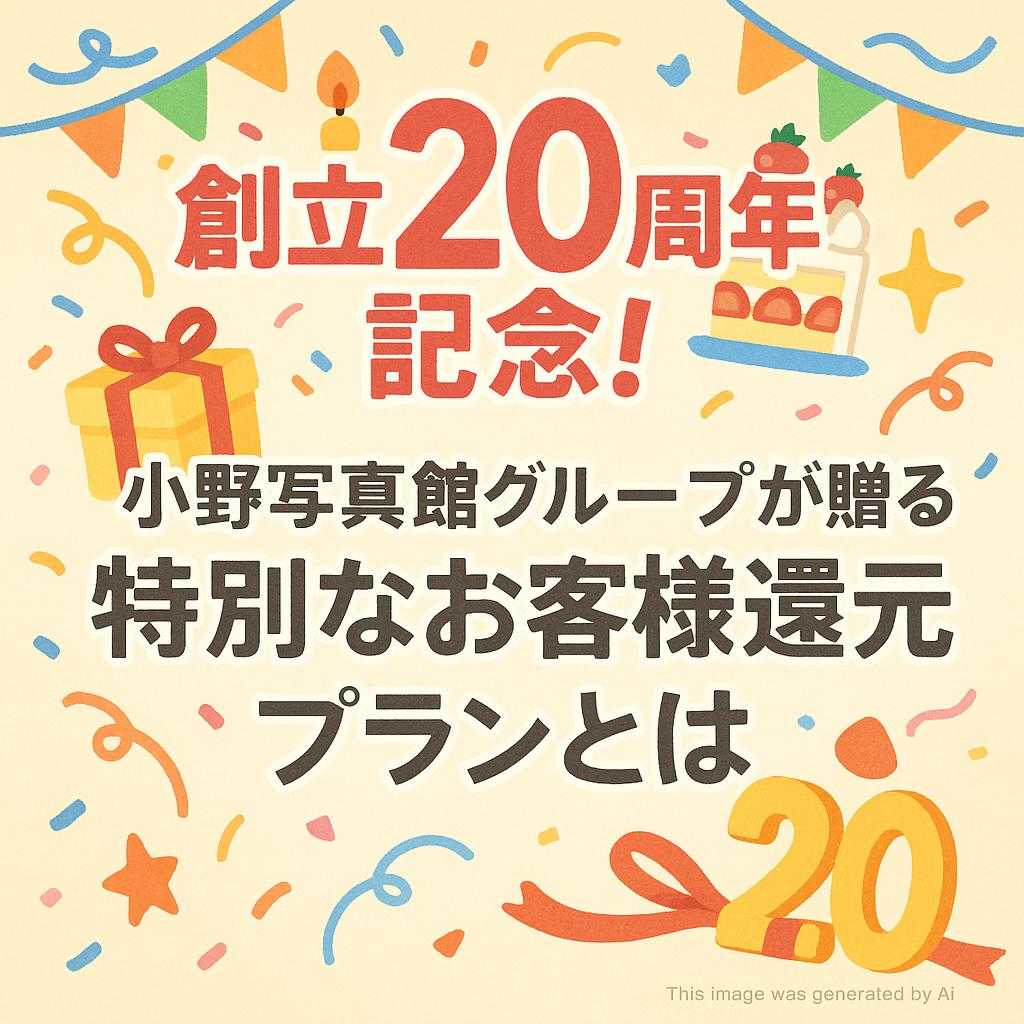創立20周年記念!小野写真館グループが贈る特別なお客様還元プランとは