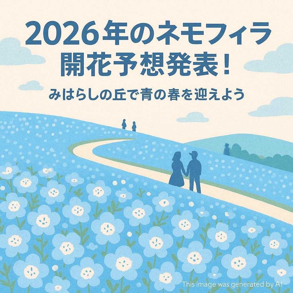 2026年のネモフィラ開花予想発表!みはらしの丘で青の春を迎えよう