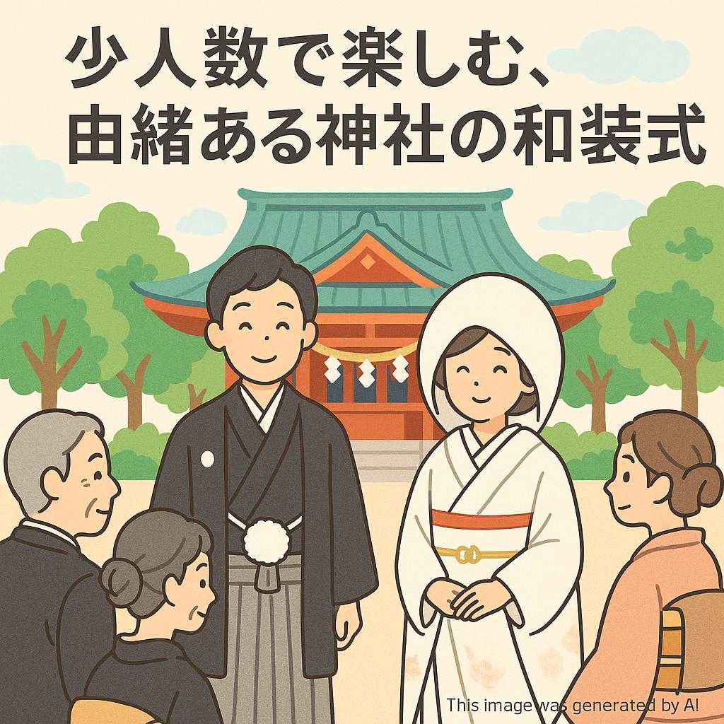少人数で楽しむ、由緒ある神社の和装式