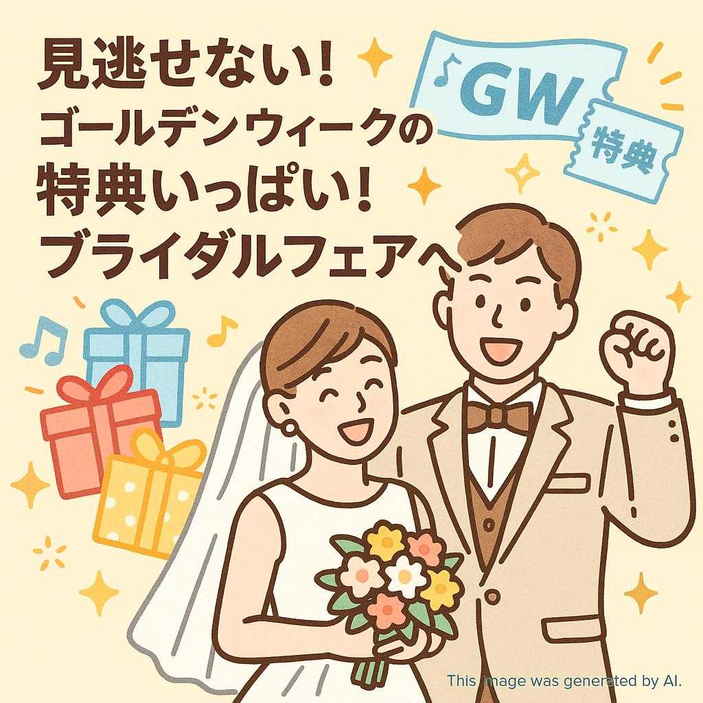 見逃せない！ゴールデンウィークの特典いっぱい！ブライダルフェアへ