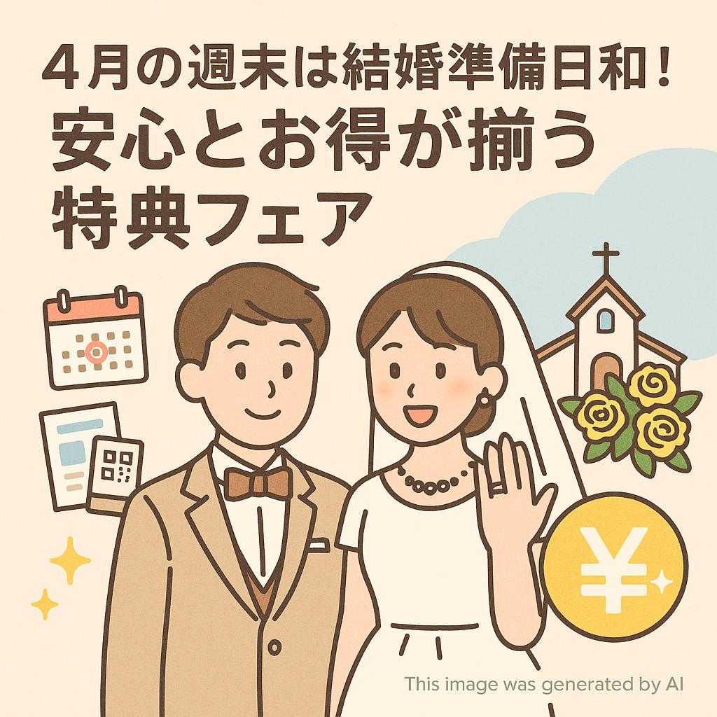 4月の週末は結婚準備日和!安心とお得が揃う特典フェア