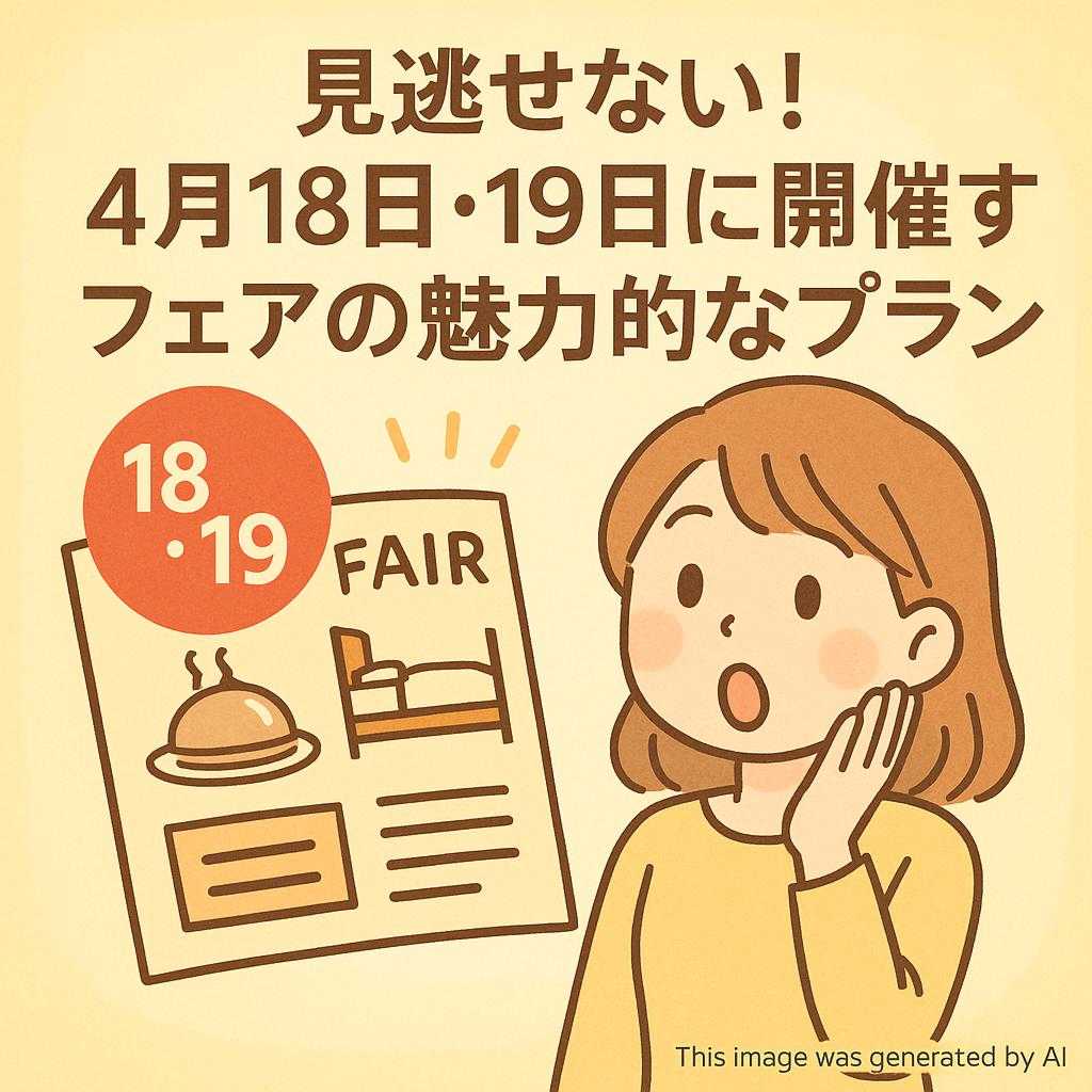 見逃せない！4月18日・19日に開催するフェアの魅力的なプラン