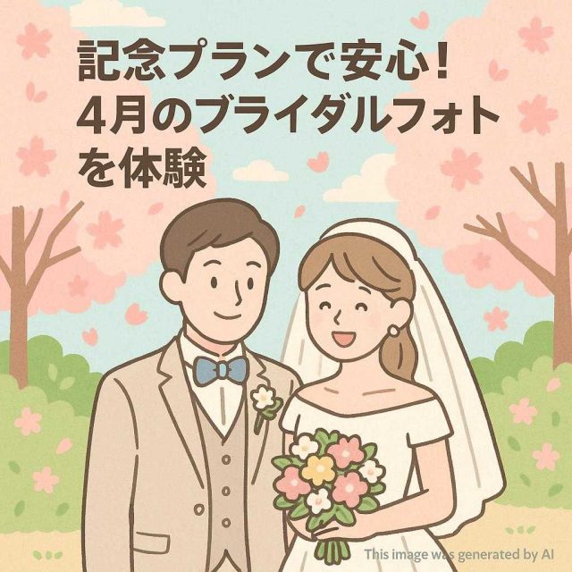 記念プランで安心！4月のブライダルフォトを体験