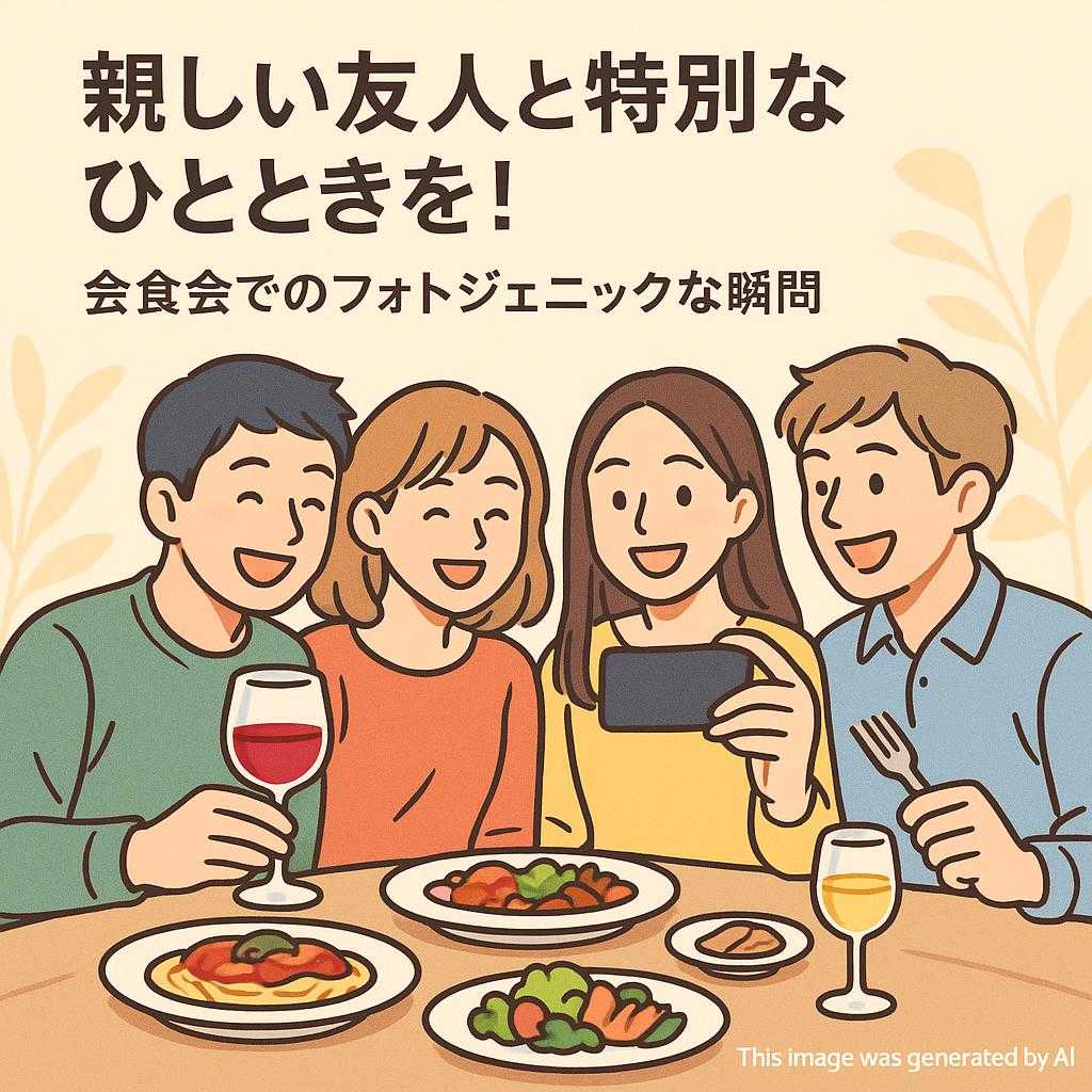 親しい友人と特別なひとときを!会食会でのフォトジェニックな瞬間