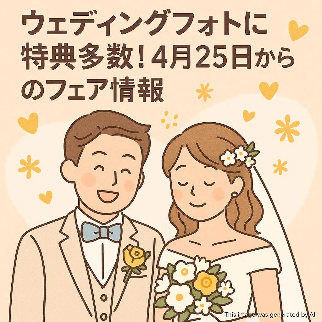ウェディングフォトに特典多数!4月25日からのフェア情報
