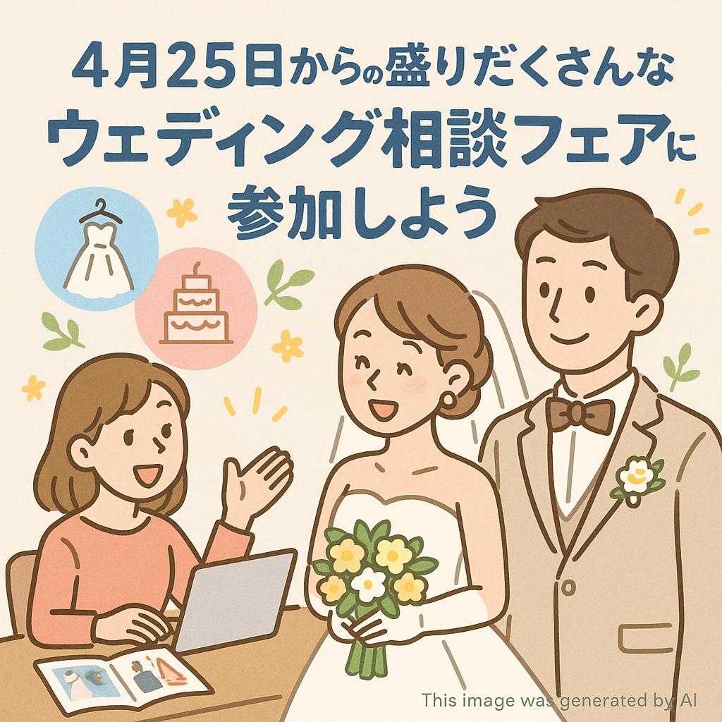 4月25日からの盛りだくさんなウェディング相談フェアに参加しよう
