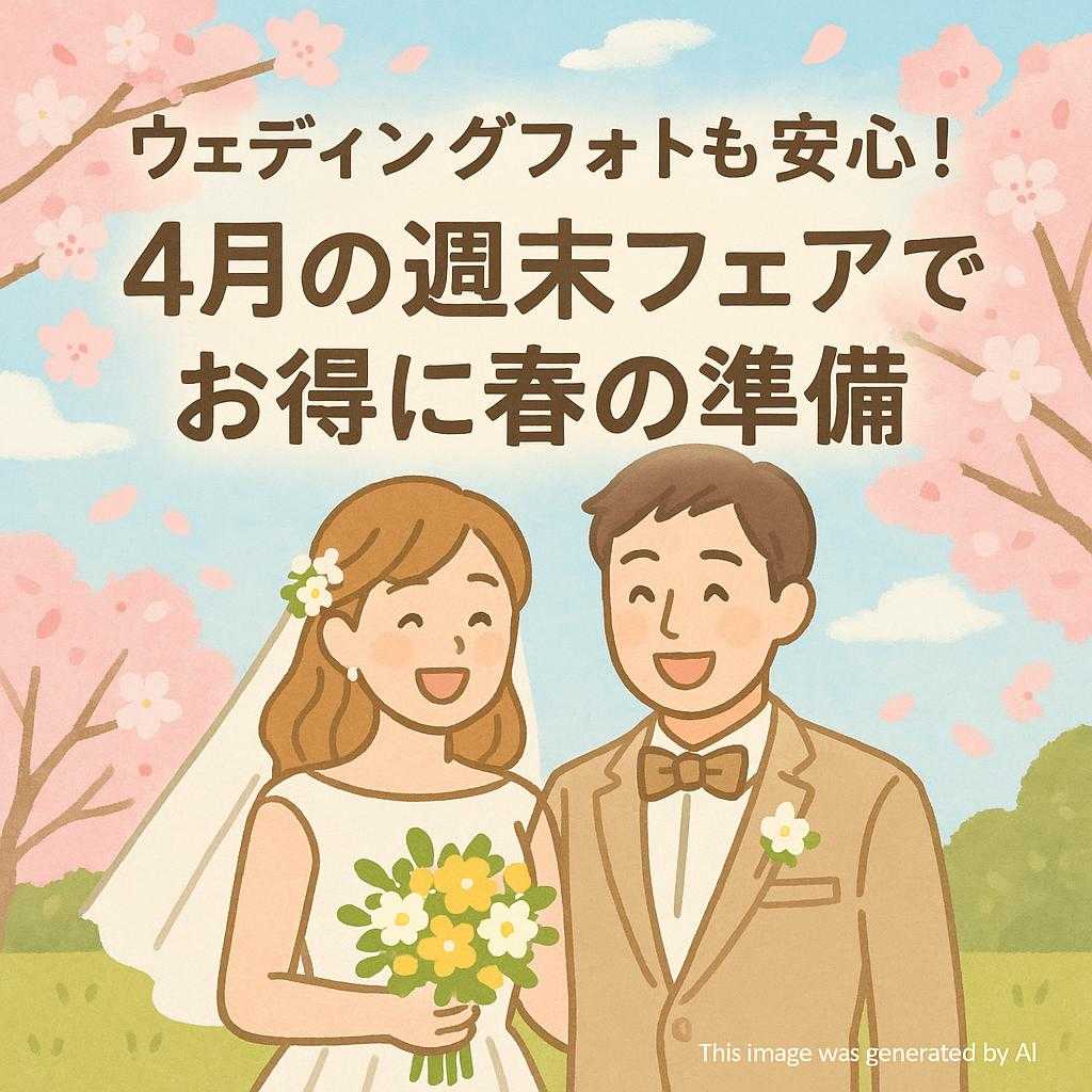 ウェディングフォトも安心!4月の週末フェアでお得に春の準備