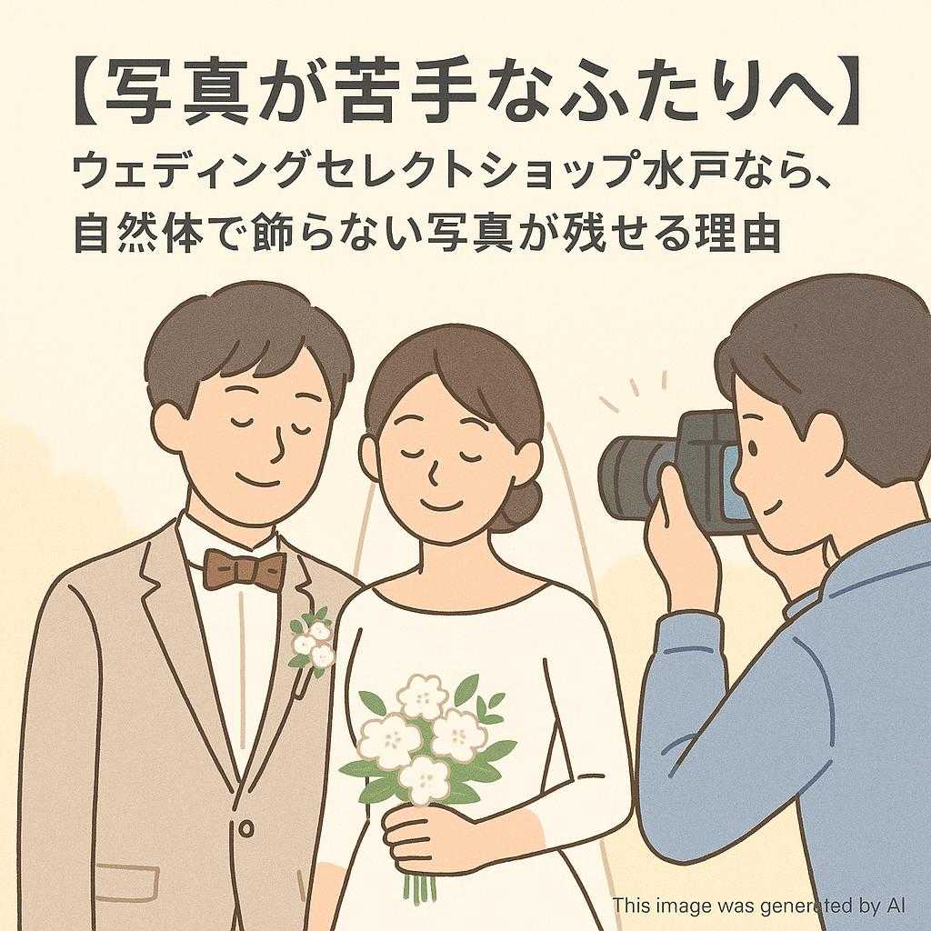 【写真が苦手なふたりへ】ウェディングセレクトショップ水戸なら、自然体で飾らない写真が残せる理由