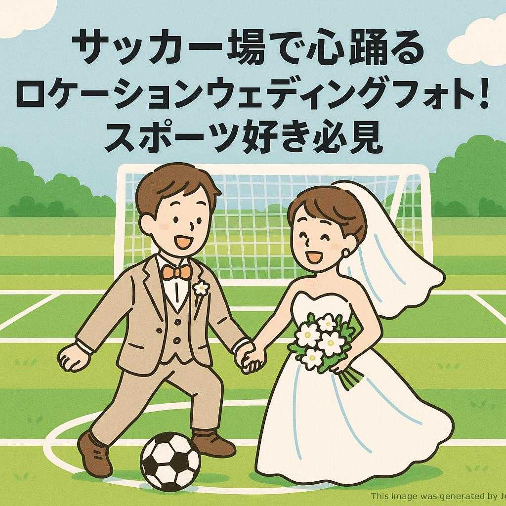 サッカー場で心踊るロケーションウェディングフォト!スポーツ好き必見