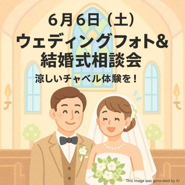 6月6日（土）ウェディングフォト＆結婚式相談会-涼しいチャペル体験を！