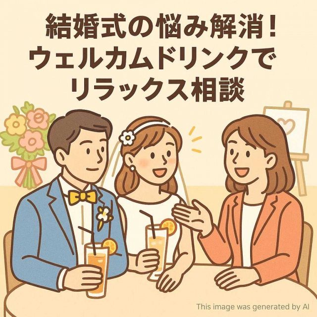 結婚式の悩み解消！ウェルカムドリンクでリラックス相談