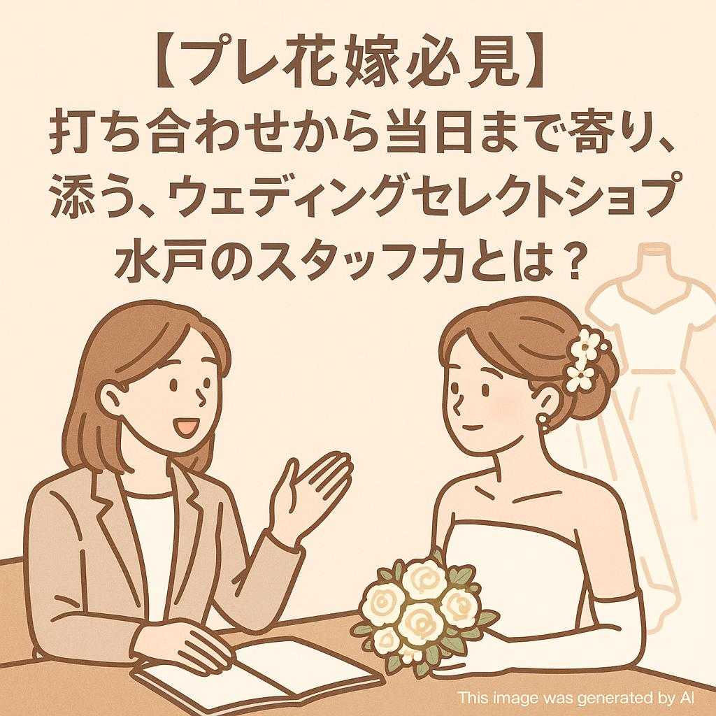 【プレ花嫁必見】打ち合わせから当日まで寄り添う、ウェディングセレクトショップ水戸のスタッフ力とは?
