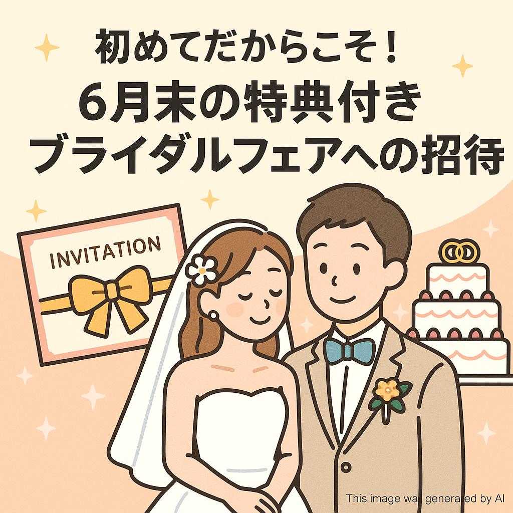初めてだからこそ!6月末の特典付きブライダルフェアへの招待