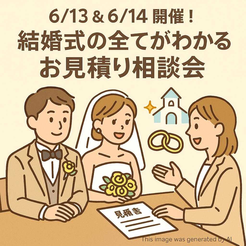 6/13&6/14開催!結婚式の全てがわかるお見積り相談会