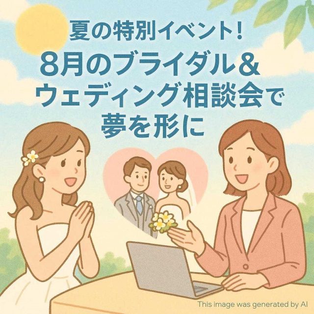 夏の特別イベント！8月のブライダル＆ウェディング相談会で夢を形に