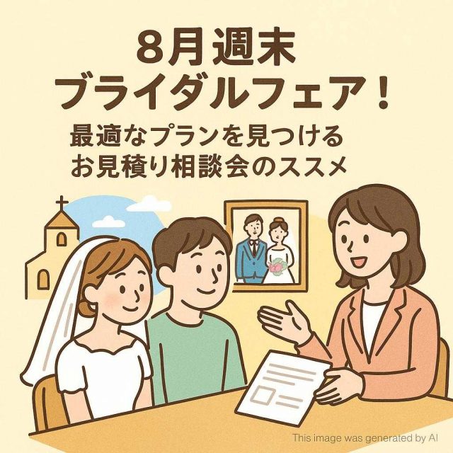 8月週末ブライダルフェア！最適なプランを見つけるお見積り相談会のススメ
