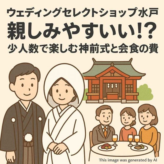 ウェディングセレクトショップ水戸親しみやすい！？少人数で楽しむ神前式と会食の費用