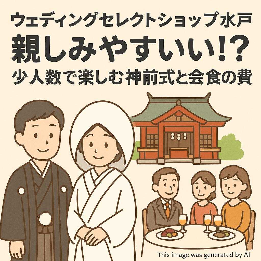 ウェディングセレクトショップ水戸親しみやすい!?少人数で楽しむ神前式と会食の費用
